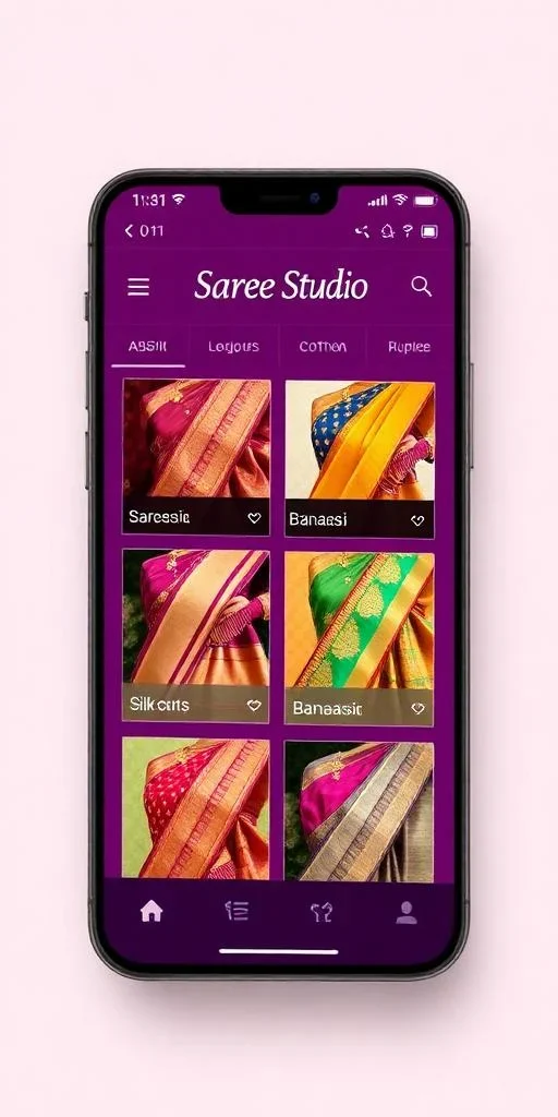 Saree Studio WhatsApp store template for saree studio business